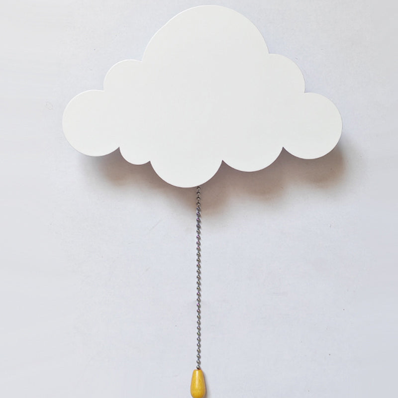 Contemporary Creative Battery Kids Iron Cloud Star Animal Cartoon Pull Chain LED Wall Sconce Lamp For Bedside
