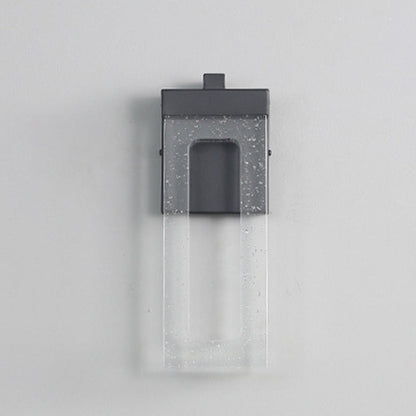 Modern Luxury Waterproof Crystal Stainless Steel Rectangular Bubble LED Wall Sconce Lamp For Outdoor Patio