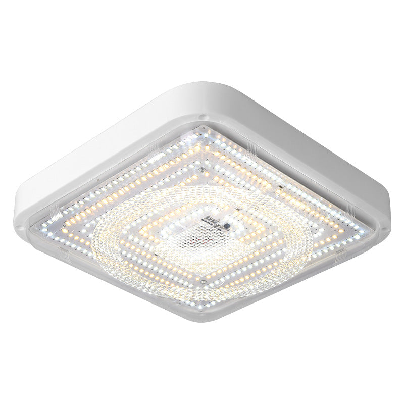 Modern Simplicity Solar Waterproof ABS Square LED Flush Mount Ceiling Light For Outdoor Patio