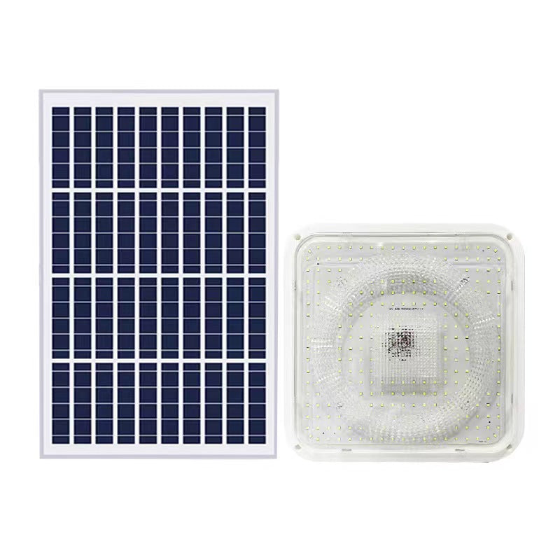 Modern Simplicity Solar Waterproof ABS Square LED Flush Mount Ceiling Light For Outdoor Patio