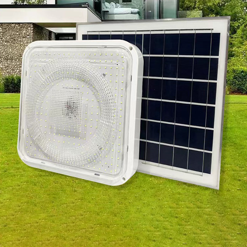 Modern Simplicity Solar Waterproof ABS Square LED Flush Mount Ceiling Light For Outdoor Patio