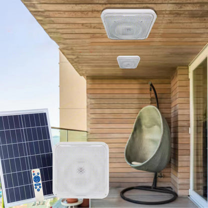 Modern Simplicity Solar Waterproof ABS Square LED Flush Mount Ceiling Light For Outdoor Patio