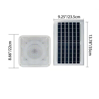Modern Simplicity Solar Waterproof ABS Square LED Flush Mount Ceiling Light For Outdoor Patio