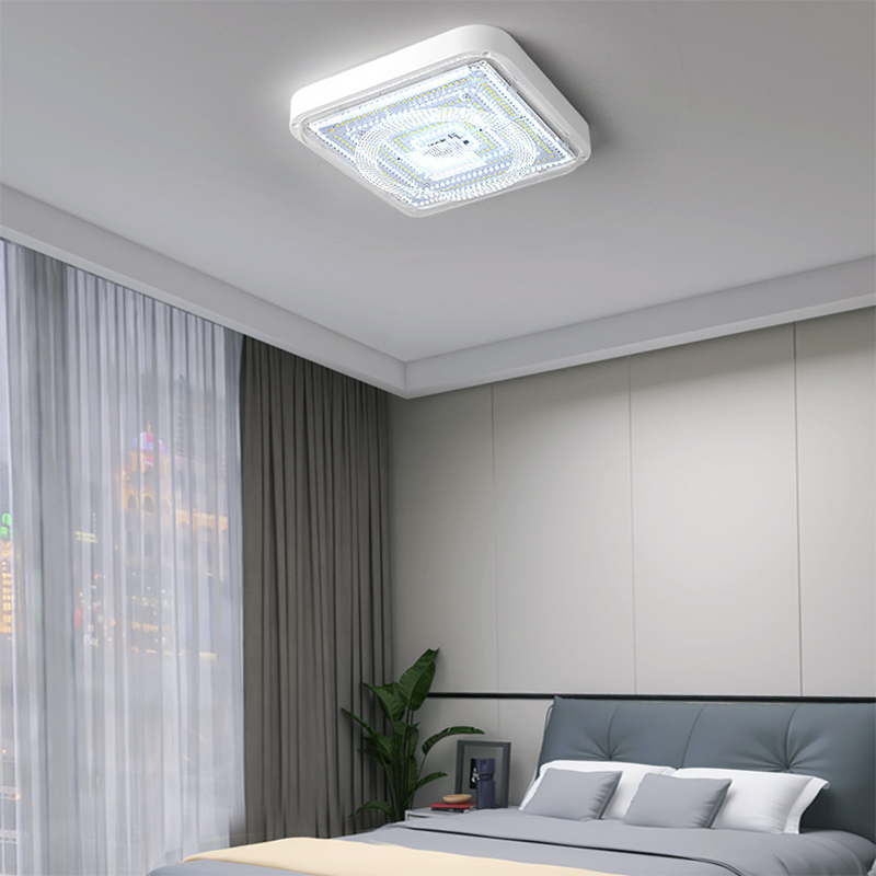 Modern Simplicity Solar Waterproof ABS Square LED Flush Mount Ceiling Light For Outdoor Patio