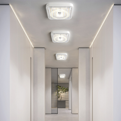 Modern Simplicity Solar Waterproof ABS Square LED Flush Mount Ceiling Light For Outdoor Patio