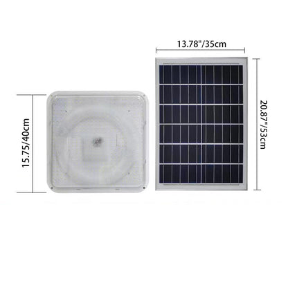 Modern Simplicity Solar Waterproof ABS Square LED Flush Mount Ceiling Light For Outdoor Patio