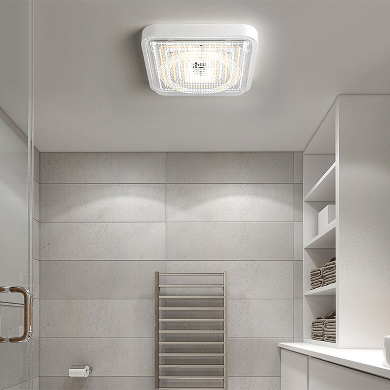 Modern Simplicity Solar Waterproof ABS Square LED Flush Mount Ceiling Light For Outdoor Patio