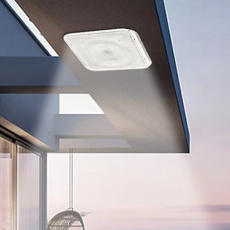 Modern Simplicity Solar Waterproof ABS Square LED Flush Mount Ceiling Light For Outdoor Patio