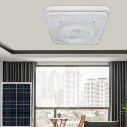 Modern Simplicity Solar Waterproof ABS Square LED Flush Mount Ceiling Light For Outdoor Patio
