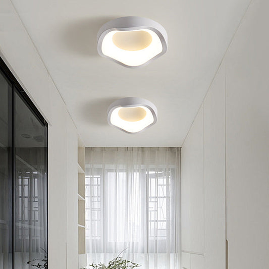 Contemporary Scandinavian Iron Acrylic Flower Round Cloud LED Flush Mount Ceiling Light For Hallway