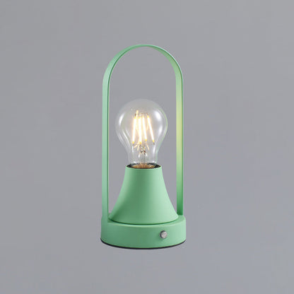 Contemporary Retro Rechargeable USB Iron Aluminum Bulb Portable 1-Light Table Lamp Night Light For Bedside