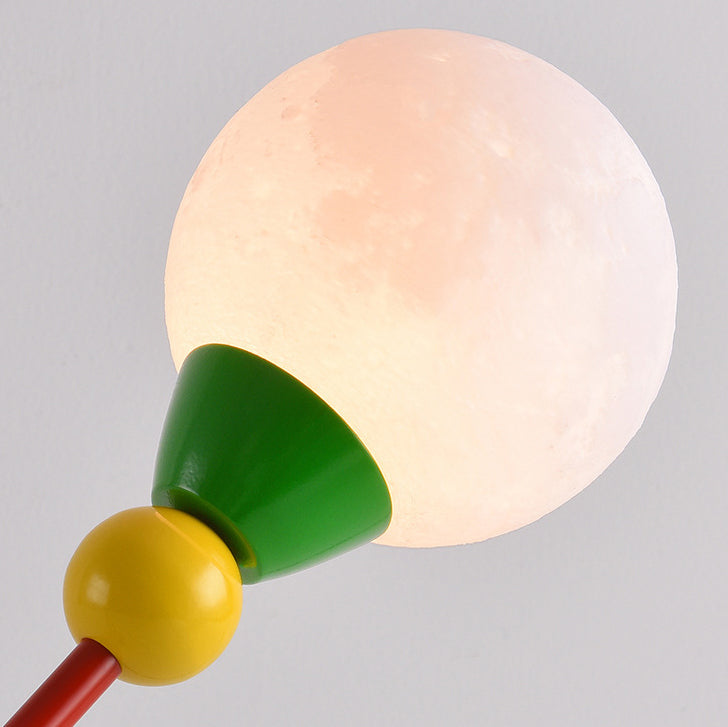 Modern Art Deco Kids Iron PLA Moon Wired 1-Light Table Lamp For Study