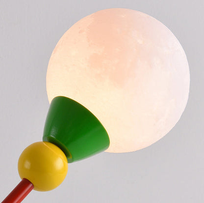 Modern Art Deco Kids Iron PLA Moon Wired 1-Light Table Lamp For Study