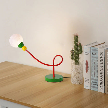 Modern Art Deco Kids Iron PLA Moon Wired 1-Light Table Lamp For Study