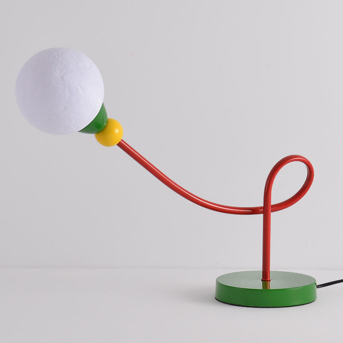 Modern Art Deco Kids Iron PLA Moon Wired 1-Light Table Lamp For Study