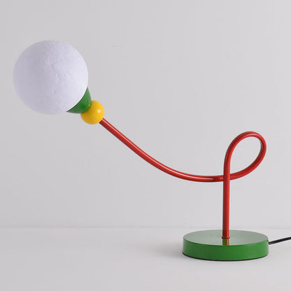 Modern Art Deco Kids Iron PLA Moon Wired 1-Light Table Lamp For Study