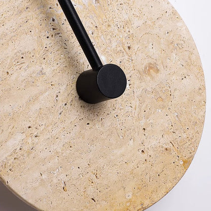 Modern Minimalist Travertine Iron Round Long LED Wall Sconce Lamp For Hallway