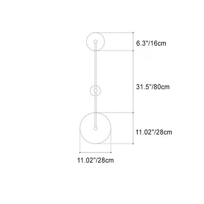 Modern Minimalist Travertine Iron Round Long LED Wall Sconce Lamp For Hallway
