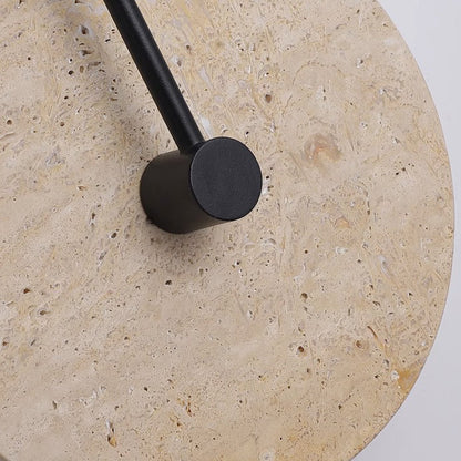 Modern Minimalist Travertine Iron Round Long LED Wall Sconce Lamp For Hallway