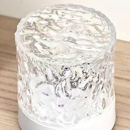 Contemporary Creative USB Rechargeable Acrylic Cylinder Ripple LED Table Lamp Night Light For Bedroom