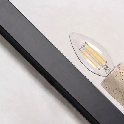 Contemporary Retro Travertine Iron Candle Holder Curved 1-Light Wall Sconce Lamp For Hallway