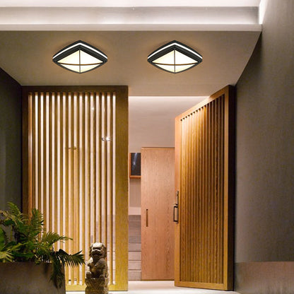 Modern Simplicity Waterproof Aluminum Acrylic Square Line LED Outdoor Flush Mount Ceiling Light For Outdoor Patio