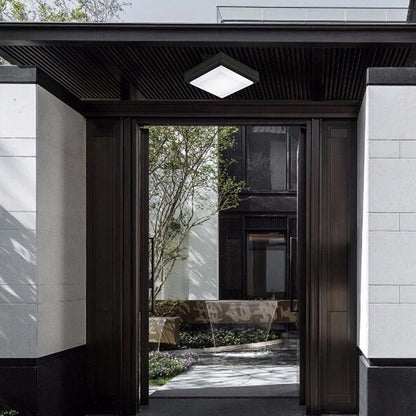 Modern Simplicity Waterproof Aluminum Acrylic Square Line LED Outdoor Flush Mount Ceiling Light For Outdoor Patio
