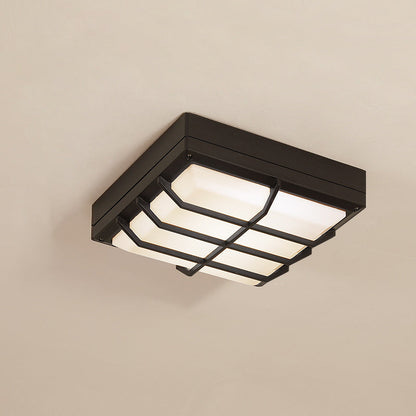 Modern Simplicity Waterproof Aluminum Acrylic Square Line LED Outdoor Flush Mount Ceiling Light For Outdoor Patio