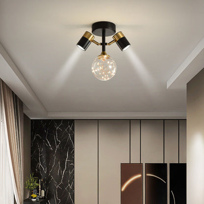 Contemporary Scandinavian Hardware Glass Starry Sky Ball Spotlight 1/2 Light LED Semi-Flush Mount Ceiling Light For Hallway