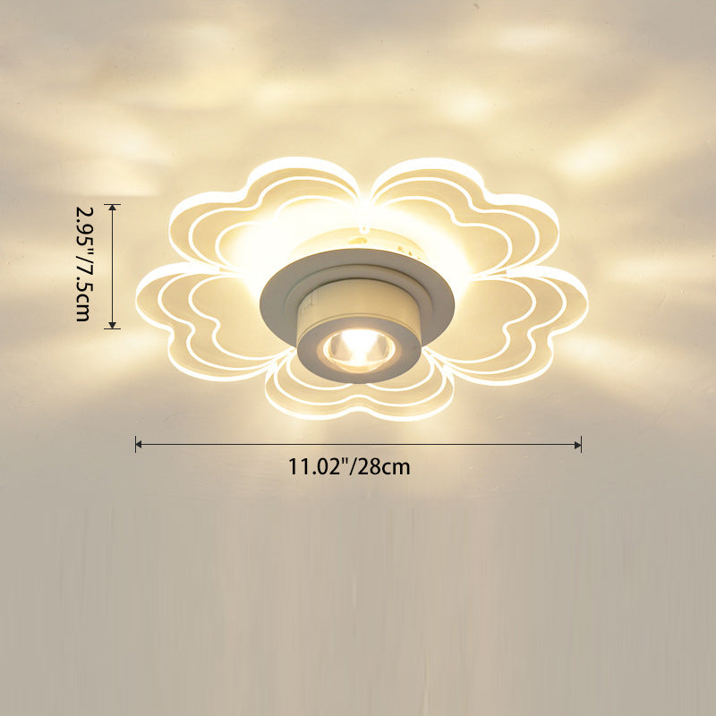 Contemporary Nordic Iron Aluminum Acrylic Flower Cloud Sunset Spotlight LED Flush Mount Ceiling Light For Hallway