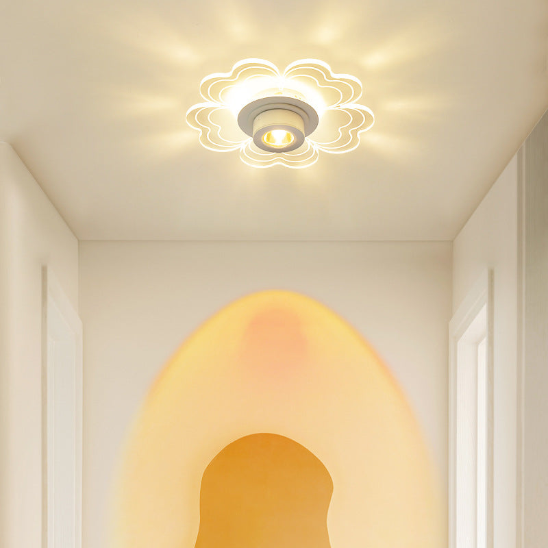 Contemporary Nordic Iron Aluminum Acrylic Flower Cloud Sunset Spotlight LED Flush Mount Ceiling Light For Hallway