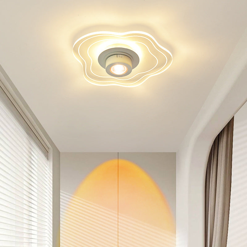 Contemporary Nordic Iron Aluminum Acrylic Flower Cloud Sunset Spotlight LED Flush Mount Ceiling Light For Hallway