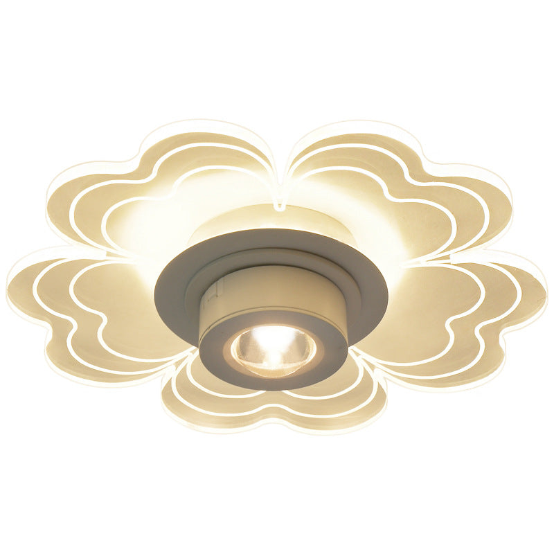 Contemporary Nordic Iron Aluminum Acrylic Flower Cloud Sunset Spotlight LED Flush Mount Ceiling Light For Hallway