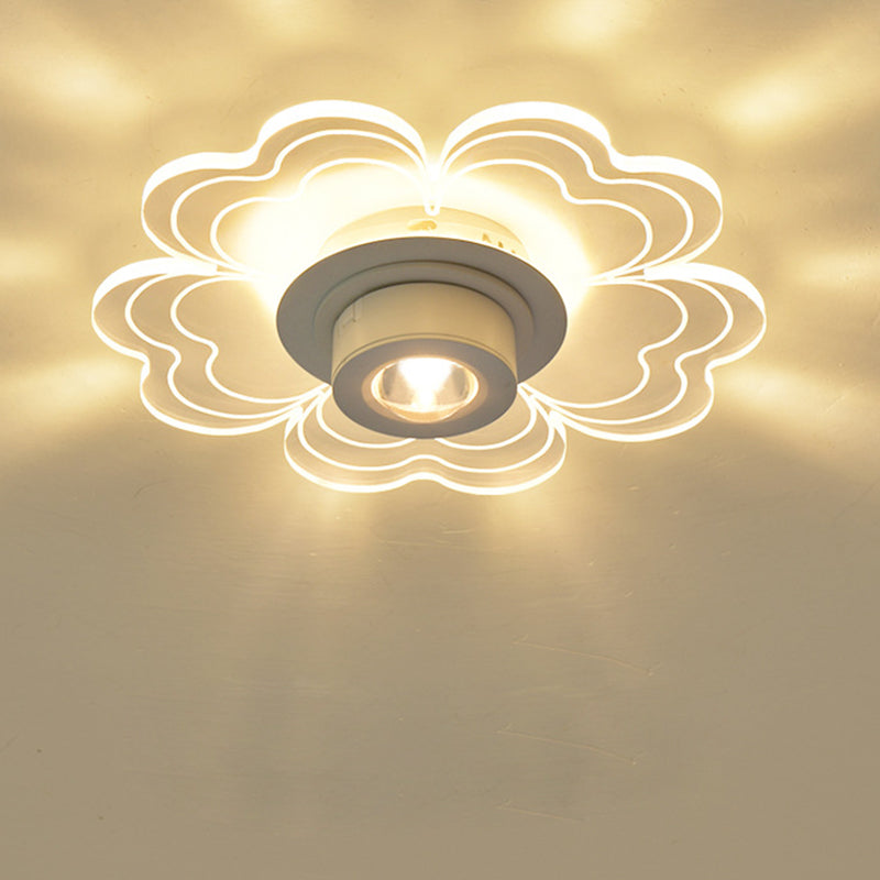 Contemporary Nordic Iron Aluminum Acrylic Flower Cloud Sunset Spotlight LED Flush Mount Ceiling Light For Hallway