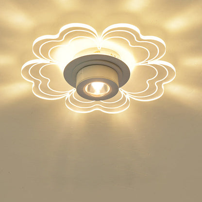 Contemporary Nordic Iron Aluminum Acrylic Flower Cloud Sunset Spotlight LED Flush Mount Ceiling Light For Hallway