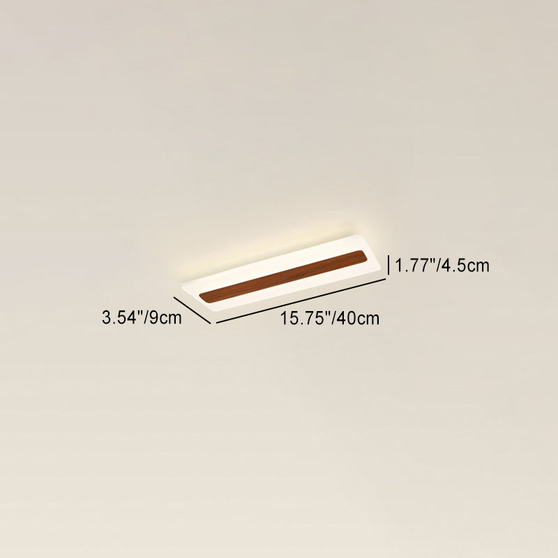 Modern Minimalist Rectangular Strip Iron Acrylic LED Flush Mount Ceiling Light For Hallway