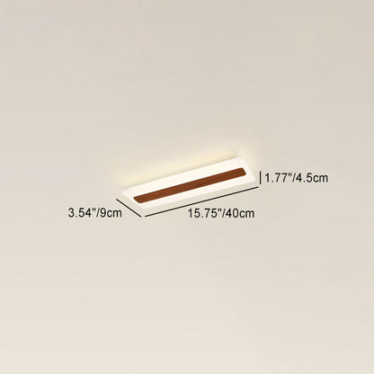 Modern Minimalist Rectangular Strip Iron Acrylic LED Flush Mount Ceiling Light For Hallway