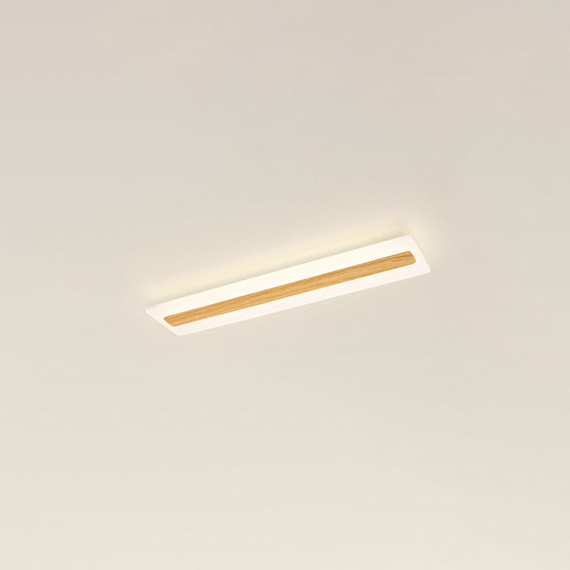 Modern Minimalist Rectangular Strip Iron Acrylic LED Flush Mount Ceiling Light For Hallway