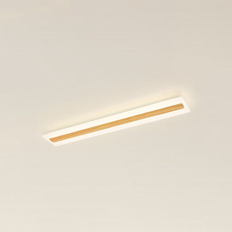 Modern Minimalist Rectangular Strip Iron Acrylic LED Flush Mount Ceiling Light For Hallway