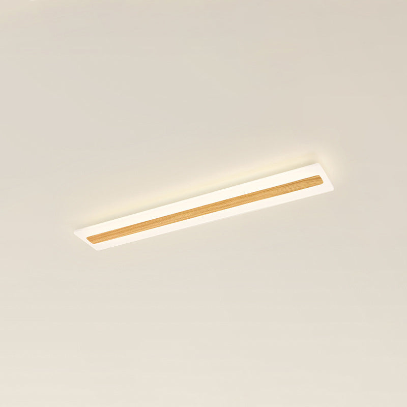 Modern Minimalist Rectangular Strip Iron Acrylic LED Flush Mount Ceiling Light For Hallway