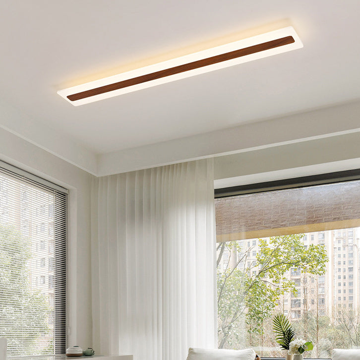 Modern Minimalist Rectangular Strip Iron Acrylic LED Flush Mount Ceiling Light For Hallway