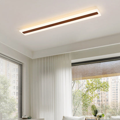 Modern Minimalist Rectangular Strip Iron Acrylic LED Flush Mount Ceiling Light For Hallway