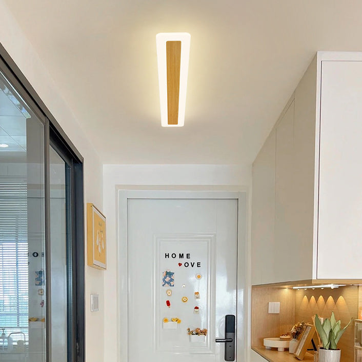 Modern Minimalist Rectangular Strip Iron Acrylic LED Flush Mount Ceiling Light For Hallway