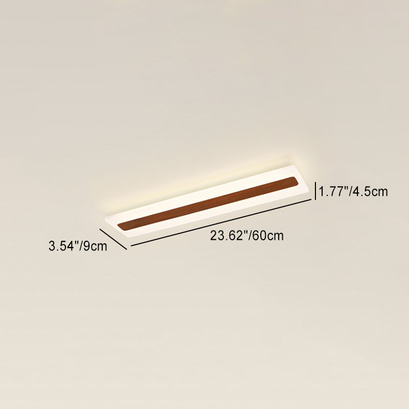 Modern Minimalist Rectangular Strip Iron Acrylic LED Flush Mount Ceiling Light For Hallway