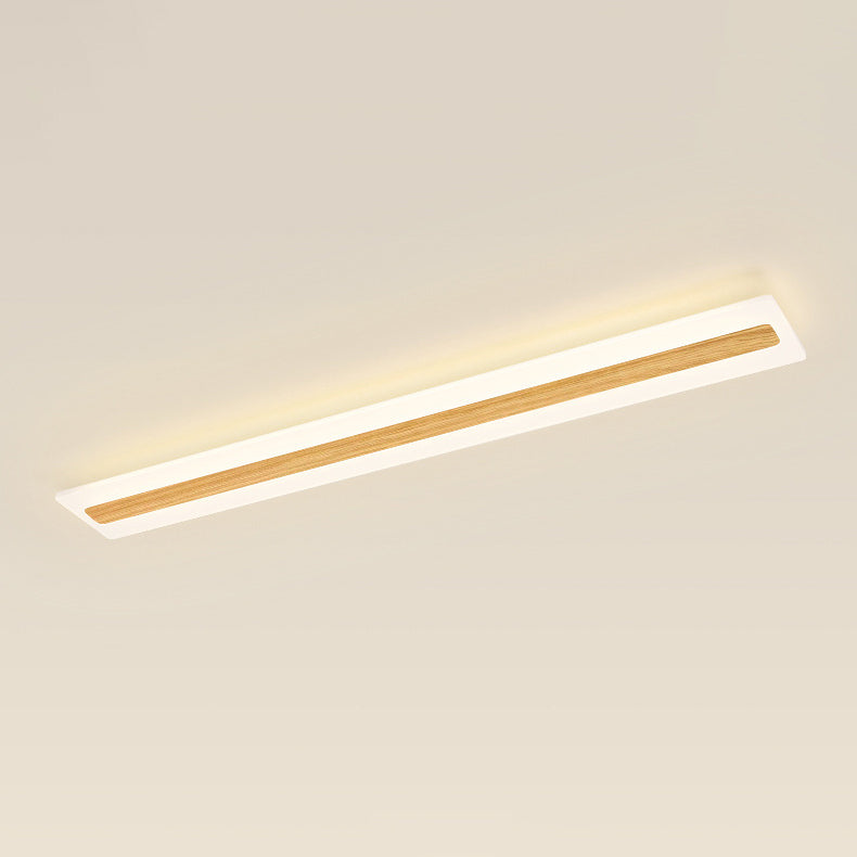 Modern Minimalist Rectangular Strip Iron Acrylic LED Flush Mount Ceiling Light For Hallway
