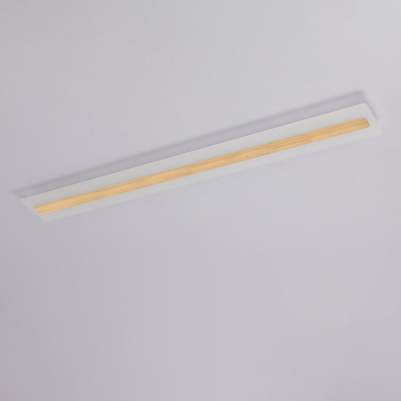 Modern Minimalist Rectangular Strip Iron Acrylic LED Flush Mount Ceiling Light For Hallway