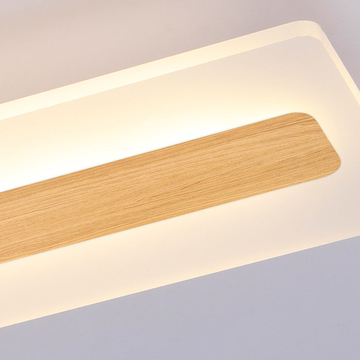 Modern Minimalist Rectangular Strip Iron Acrylic LED Flush Mount Ceiling Light For Hallway