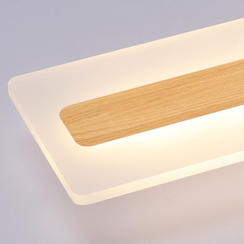 Modern Minimalist Rectangular Strip Iron Acrylic LED Flush Mount Ceiling Light For Hallway