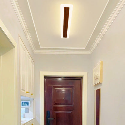 Modern Minimalist Rectangular Strip Iron Acrylic LED Flush Mount Ceiling Light For Hallway