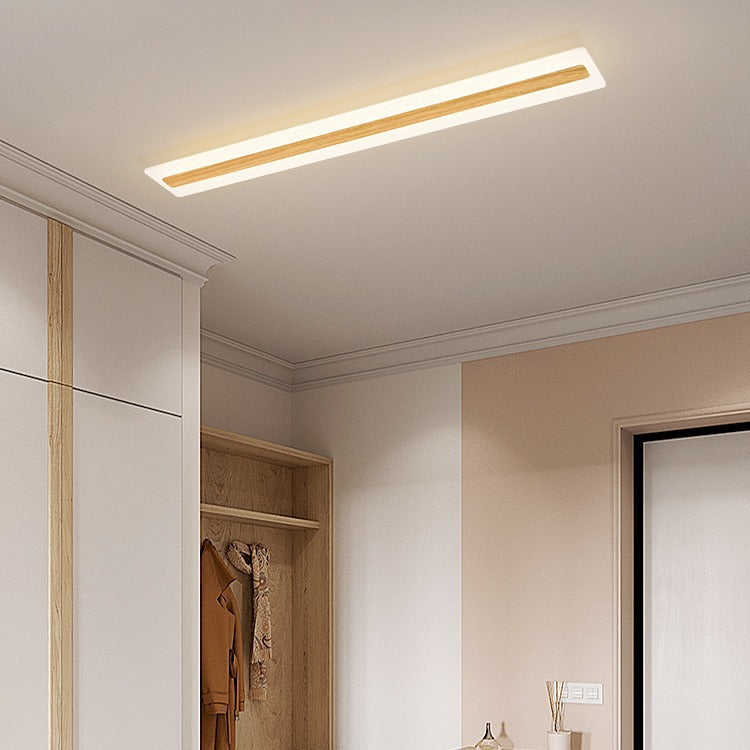 Modern Minimalist Rectangular Strip Iron Acrylic LED Flush Mount Ceiling Light For Hallway